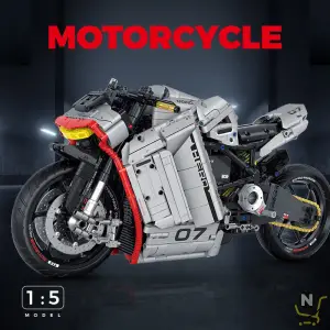 1:5 Science Fiction Motorcycle Building Bricks Sets Technical MOC Blocks Toys City Future Moto Racer Gifts for Boy Kids Children