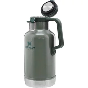Stanley Classic Easy-Pour Growler 1.9L / 64oz Hammertone Green  Insulated Growler | Keeps Beer Cold & Carbonated | Stainless Steel | Leakproof | Easy to Carry | Dishwasher Safe | Lifetime Warranty