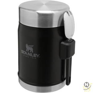 Stanley Classic Legendary Food Jar 0.4L / 14 OZ Matte Black with spork  BPA FREE Stainless Steel Food Thermos