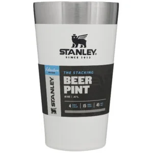 Stanley Adventure Stacking Beer Pint 0.47L / 16OZ Polar White  Keeps Beer Cold for 4 Hours | Stainless Steel Beer Pint | Stacks Infinitely | Double Wall Vacuum Insulation | Dishwasher Safe