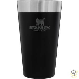 Stanley Adventure Stacking Beer Pint 0.47L / 16OZ Matte Black  Keeps Beer Cold for 4 Hours | Stainless Steel Beer Pint | Stacks Infinitely | Double Wall Vacuum Insulation | Dishwasher Safe