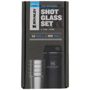 Stanley Adventure Nesting Shot Glass Set 0.59ML / 2OZ Matte Black  BPA FREE Stainless Steel Shot Glasses | Packable thanks to Nesting System | Dishwasher Safe | Lifetime Warranty