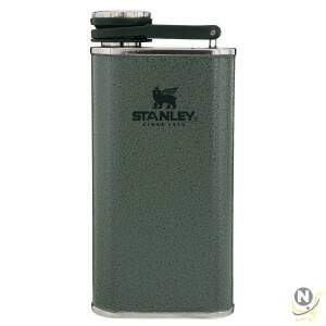 Stanley Classic Wide Mouth Flask 0.23L / 8OZ Hammertone Green with Never-Lose Cap  Wide Mouth Stainless Steel Hip Flask for Easy Filling & Pouring | BPA FREE Leakproof Flask | Lifetime Warranty