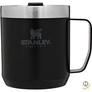 Stanley Classic Legendary Camp Mug 0.35L / 12 OZ Matte Black  Double-wall vacuum insulation | Stainless steel camp mug | BPA-free thermal cup | Dishwasher safe | Single server brewer compatible