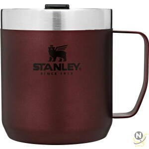 Stanley Classic Legendary Camp Mug 0.35L / 12 OZ Wine  Double-wall vacuum insulation | Stainless steel camp mug | BPA-free thermal cup | Dishwasher safe | Single server brewer compatible