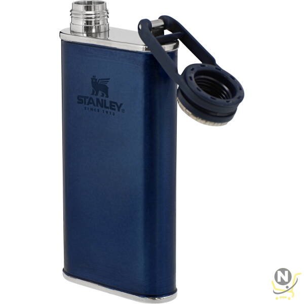 Stanley Classic Wide Mouth Flask 0.23L / 8OZ Nightfall with Never-Lose Cap   Wide Mouth Stainless Steel Hip Flask for Easy Filling & Pouring