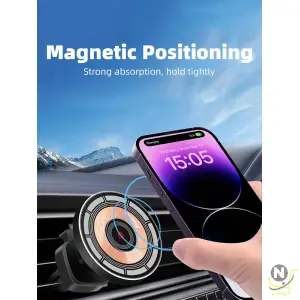 GTIMLMC Aluminum Magsafe Car Wireless Charger 15W Fast Charging Phone Holder Vent Mount for iPhone 14 15 Plus 13 Pro Max 12 Mini