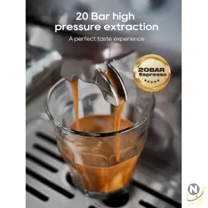 HiBREW 20Bar Semi Automatic Espresso Coffee Machine Temperature Adjustable 58mm Portafilter Cold/Hot Coffee Maker Metal CaseH10A