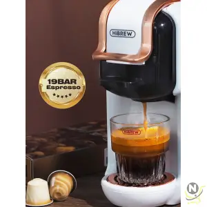 HiBREW Multiple Capsule Coffee Machine Hot/Cold DG Cappuccino Nes Small Capsule ESE Pod Ground Coffee Cafeteria 19Bar 5 in 1 H2B