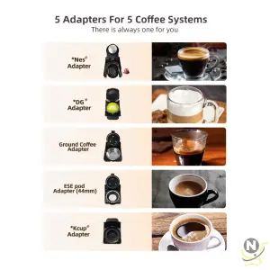 HiBREW Multiple Capsule Coffee Machine Hot/Cold DG Cappuccino Nes Small Capsule ESE Pod Ground Coffee Cafeteria 19Bar 5 in 1 H2B