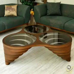 Three-in-one Round Geometric Design Coffee Table
