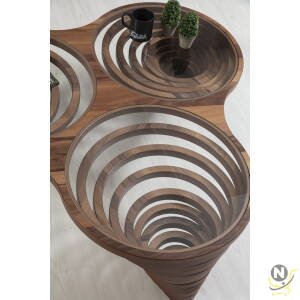 Three-in-one Round Geometric Design Coffee Table