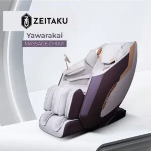ZEITAKU YAWARAKAI Full Body Sofa Massage Chair for Home and Office with Zero Gravity Airbag Pressure, Heating Bluetooth Audio System and Voice Control