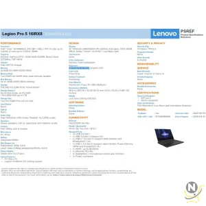 2023 Latest Lenovo Legion Pro 5 Gaming Laptop 16" WQXGA 165Hz Display Core i9-13900HX 24 Cores 16GB 1TB SSD NVIDIA RTX 4060 Graphics 8GB RGB Backlit Eng Key WIN11 Grey