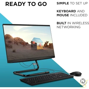 Lenovo IdeaCentre A340 21.5 Inch FHD Desktop PC - (Intel Core i3, 4 GB RAM, 1TB HDD, Windows 10 Home) - All-in-One Computer, Wired Mouse and Keyboard (Black)