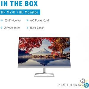 HP M24f Full HD 23.8" IPS LCD Monitor with HDMI,VGA,AMD FreeSync -Silver Black
