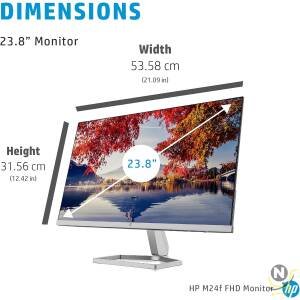 HP M24f Full HD 23.8" IPS LCD Monitor with HDMI,VGA,AMD FreeSync -Silver Black