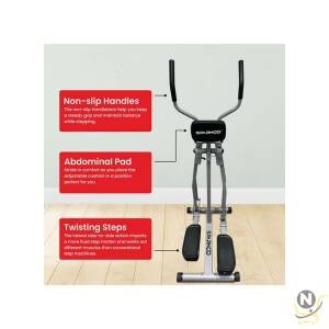 SAW-07 Air Walk Trainer Elliptical Machine for Home Use with LCD Monitor 100 Kg Max Weight, Grey 142 x 74 x 46cm