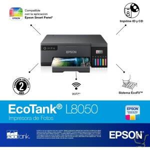 Epson Ecotank L8050 Photo Printer, Color Ink Tank, Wi-Fi Connectivity