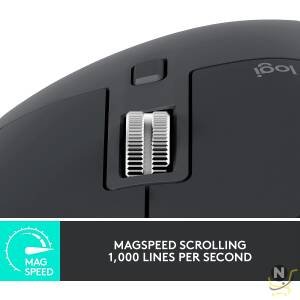 Logitech MX Master 3S Performance Wireless Mouse - Graphite With Bolt Reciever