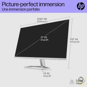 HP M27fw Full HD 23.8" IPS LCD Monitor with HDMI,VGA,AMD FreeSync - White