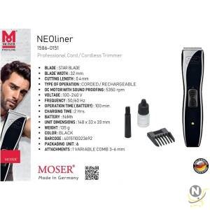 Moser NEOLINER Professional Cord/Cordless Trimmer | Magic Bade | Quick Change | Superlight and Ergonomic | 100-Min Operation Time (1586-0151) Buy Online at Best Price in UAE - Nsmah