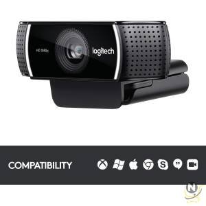 Logitech C922 Pro Stream Webcam, HD 1080p/30fps or HD 720p/60fps Hyperfast Streaming, Stereo Audio, HD light correction, Autofocus, For YouTube, Twitch, XSplit, PC/Mac/Laptop/Macbook/Tablet - Black