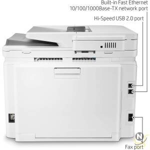 HP Color LaserJet Pro M283fdw Wireless All-in-One Laser Printer, Remote Mobile Print, Print Scan Copy Fax, Auto 2-Sided Printing, 22 ppm, 250-Sheet, Works with Alexa, Bundle with JAWFOAL Printer Cable