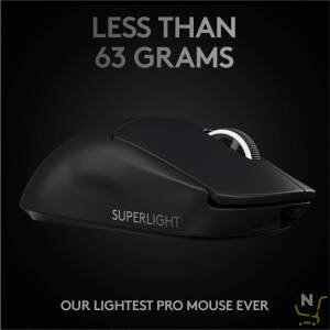 Logitech G PRO X SUPERLIGHT Wireless Gaming Mouse, Ultra-Lightweight, HERO 25K Sensor, 25,600 DPI, 5 Programmable Buttons, Long Battery Life, Compatible with PC/Mac - Black