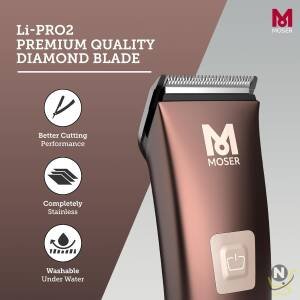 Moser - 1888-0151 - Li+Pro2 Professional Cord/Cordless Hair Clipper, Diamond Blade, Intelligent Display, 3-Speed Levels, Chip-Controlled Motor, Consistent Cutting Power, Deep Metallic Burgundy Buy Online at Best Price in UAE - Nsmah
