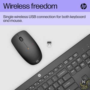 HP 230 Wireless Keyboard and Mouse Combo Set, 2.4 GHz Wireless USB-A Nano Receiver, Up to 1600 dpi, Up to 16 Months Battery Life - Black, 18H24AA#ABU, 18H24AA