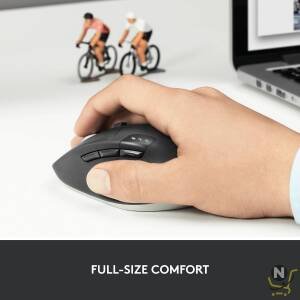 Logitech M720 Triathlon Wireless Mouse, Multi-Device, Bluetooth and 2.4 GHz with USB Unifying Receiver, 1000 DPI, 8-Buttons, 24-Month Battery Life, laptop/PC/Mac/iPad OS - Graphite Black
