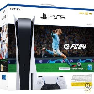 PlayStation 5 Disc Console with FC24 Voucher - UAE Version, 1 Year Manufacturer Warranty
