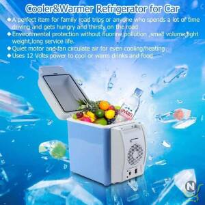 Portable Electronic 7.5L Dual Function Mini Car Refrigerator Cooler and Warmer for Travel, Compact Portable Electric Cooler with Freezer Compartment, Low Noise Car Mini Fridge 12V Auto Travel Refrigerator.  Nsmah Appliances