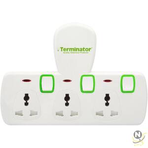 Terminator 3 Way Universal T-Socket Multi Adaptor With Individual Switches & Indicators 13A Plug and Safety Shutter (‎ TMA 573T)