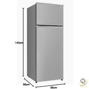 evvoli 225 Liters Double Door Refrigerator Silver EVRFM-225S