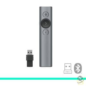 Logitech Spotlight Presentation Remote - Universal Wireless Presentation Clicker with Laser Pointer,  Advanced Digital Highlighting,  Bluetooth,  30 m Range and Quick Charging - Slate