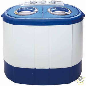 Nobel 6.0KG Wash /4.5KG Spin Capacity Twin Tub Washing Machine, 400W Wash Power, Air Drying, IPX4 Waterproof Grade, Transparent