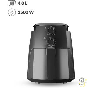 evvoli Air Fryer 4 Litres with Timer Temperature Adjustable Control and 8 Preset Programs 1500W, EVKA-AF4001BS Black