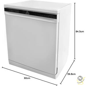 evvoli Free Standing Dishwasher 7 programs 15 place setting, 3 Rack Levels, High Energy Efficiency, Quiet, Silver Color