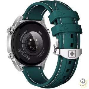 Swiss Military Dom 3 Smartwatch- 1.43" AMOLED,  Call Features,  Multi Language,  Heart Rate/BP/Oxygen Level Monitoring,  Wireless Charging,  5-7 Days Battery Life, IP67,  Compatibility iOS/Android (Green)