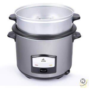 evvoli 2 In 1 Rice Cooker with Steamer 6.5 Litter Up To 12 Cup Of Rise non-stick 750W Silver EVKA-RC6501S 2 Years Warranty