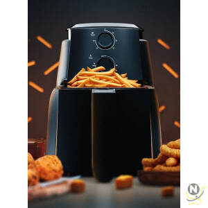 evvoli Air Fryer 4 Litres with Timer Temperature Adjustable Control and 8 Preset Programs 1500W, EVKA-AF4001BS Black