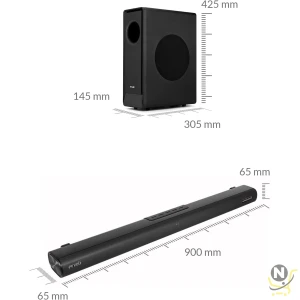 evvoli 2.1ch Soundbar With Wireless Subwofer, Bluetooth And LED Display 240W Black EVAUD-SB241B