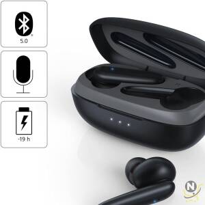 Hama 184078 Passion Clear Bluetooth ANC True Wireless Earbuds,  Black,  One Size