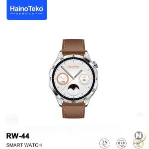 Haino Teko Germany RW44 Round Screen AMOLED Display Smart Watch With 3 Pair Straps and Wireless Charger For Gents and Boys Silver