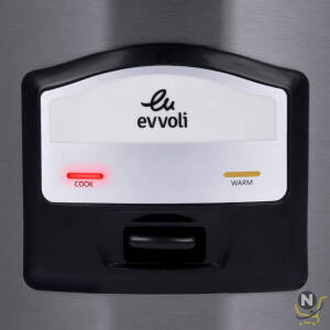 evvoli 2 In 1 Rice Cooker with Steamer 6.5 Litter Up To 12 Cup Of Rise non-stick 750W Silver EVKA-RC6501S 2 Years Warranty