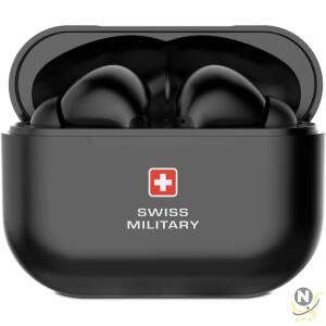 Swiss Military Delta True Wireless In-Ear Earbuds Deep Bass,  Mic for Calls,  HD Sound,  Type-C Fast Charging,  Auto Pairing & Connectivity-Black