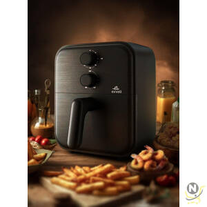 evvoli Air Fryer 3.8 Liters with Timer Temperature Adjustable Control and 8 Preset Programs 1600W, EVKA-AF3801B Black