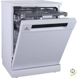 evvoli Free Standing Dishwasher 7 programs 14 place setting, 3 Rack Levels, High Energy Efficiency, Quiet, Silver Color